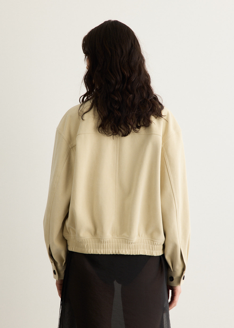 Unisex Vegan Suede Collared Blouson