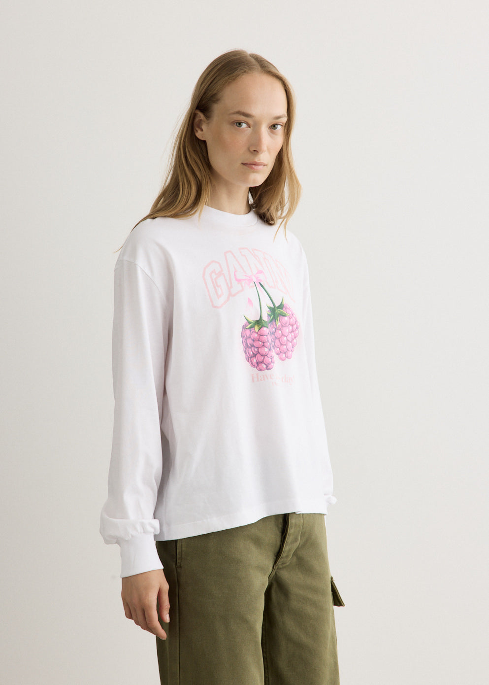 Basic Cotton Jersey Long Sleeve Raspberry T-Shirt