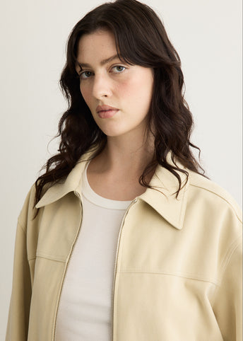 Unisex Vegan Suede Collared Blouson