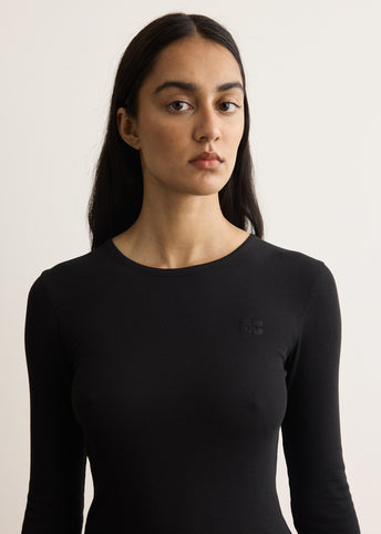 Soft Cotton Rib Long Sleeve T-Shirt