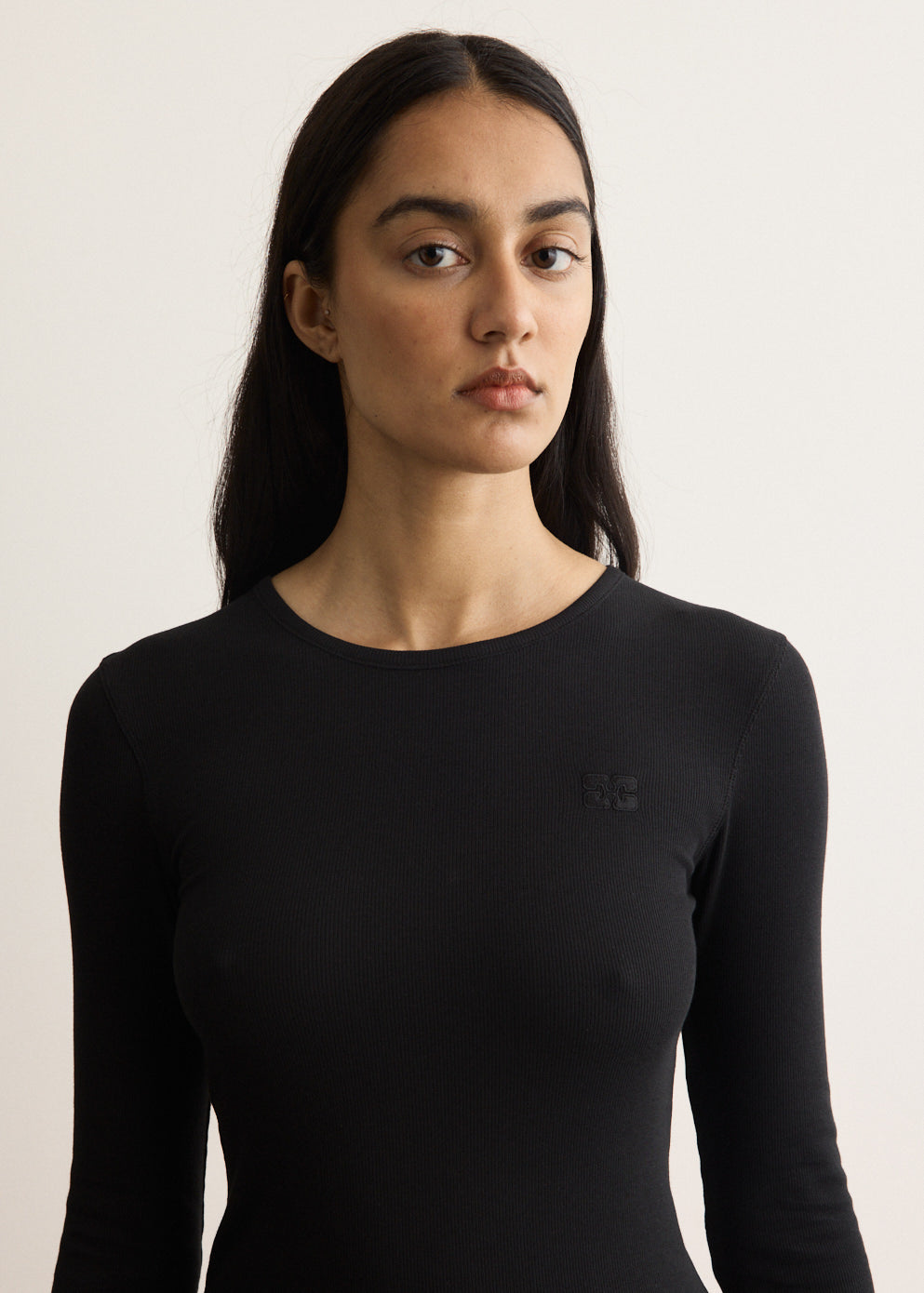 Soft Cotton Rib Long Sleeve T-Shirt
