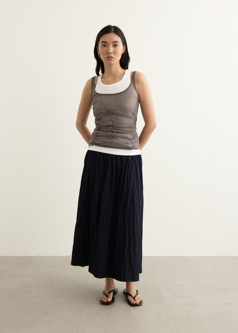 Horizon Double Layer Ruched Tank