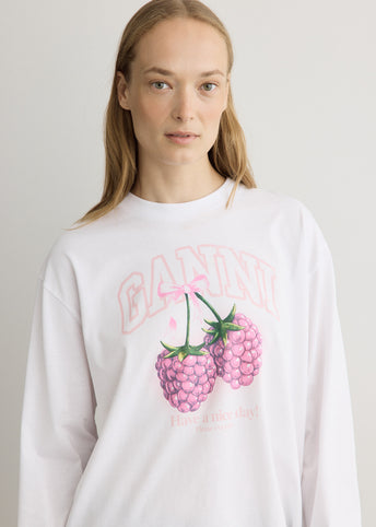 Basic Cotton Jersey Long Sleeve Raspberry T-Shirt