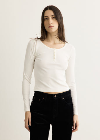 Henry-neck Long Sleeve T-Shirt