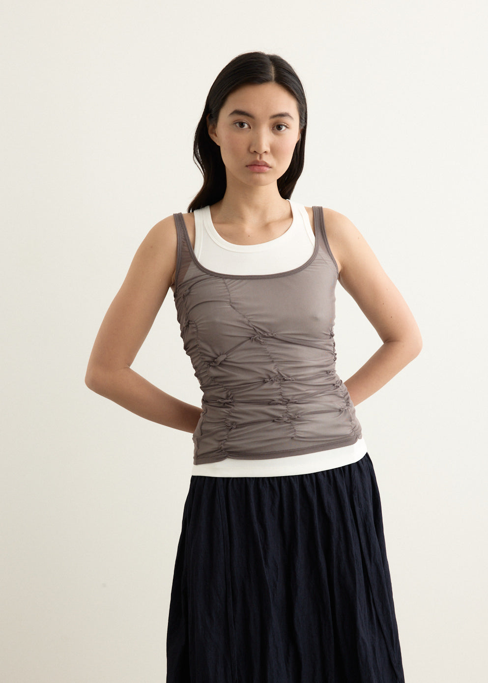 Horizon Double Layer Ruched Tank