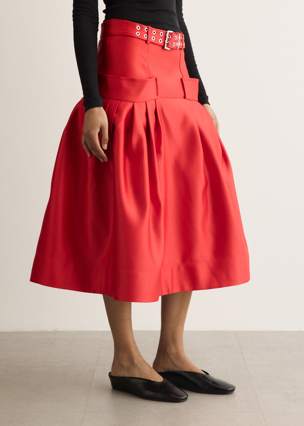Duchesse Satin Knee Length Skirt