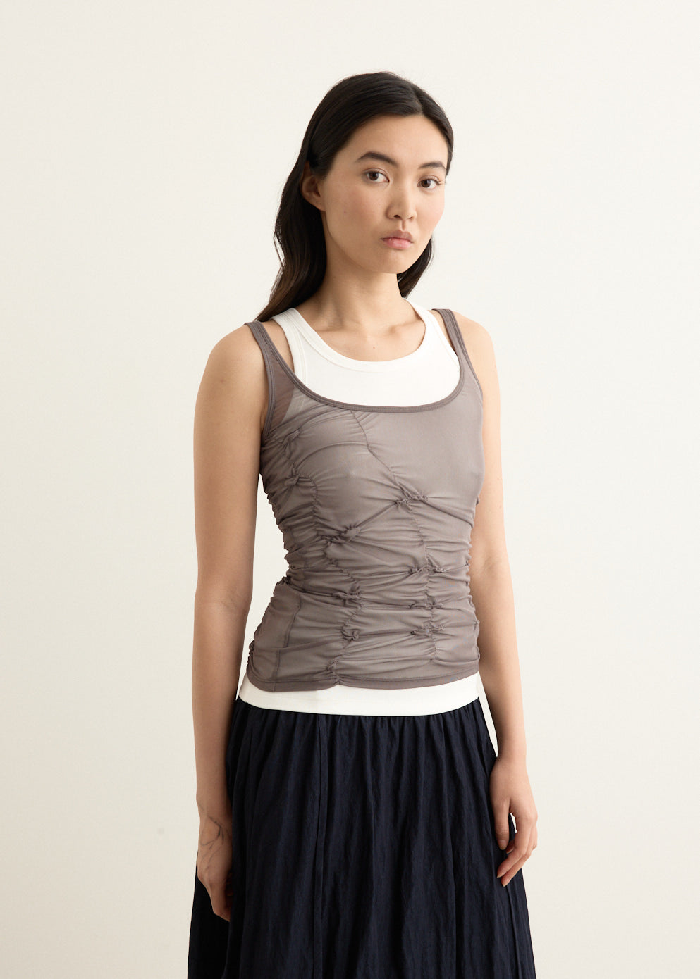 Horizon Double Layer Ruched Tank