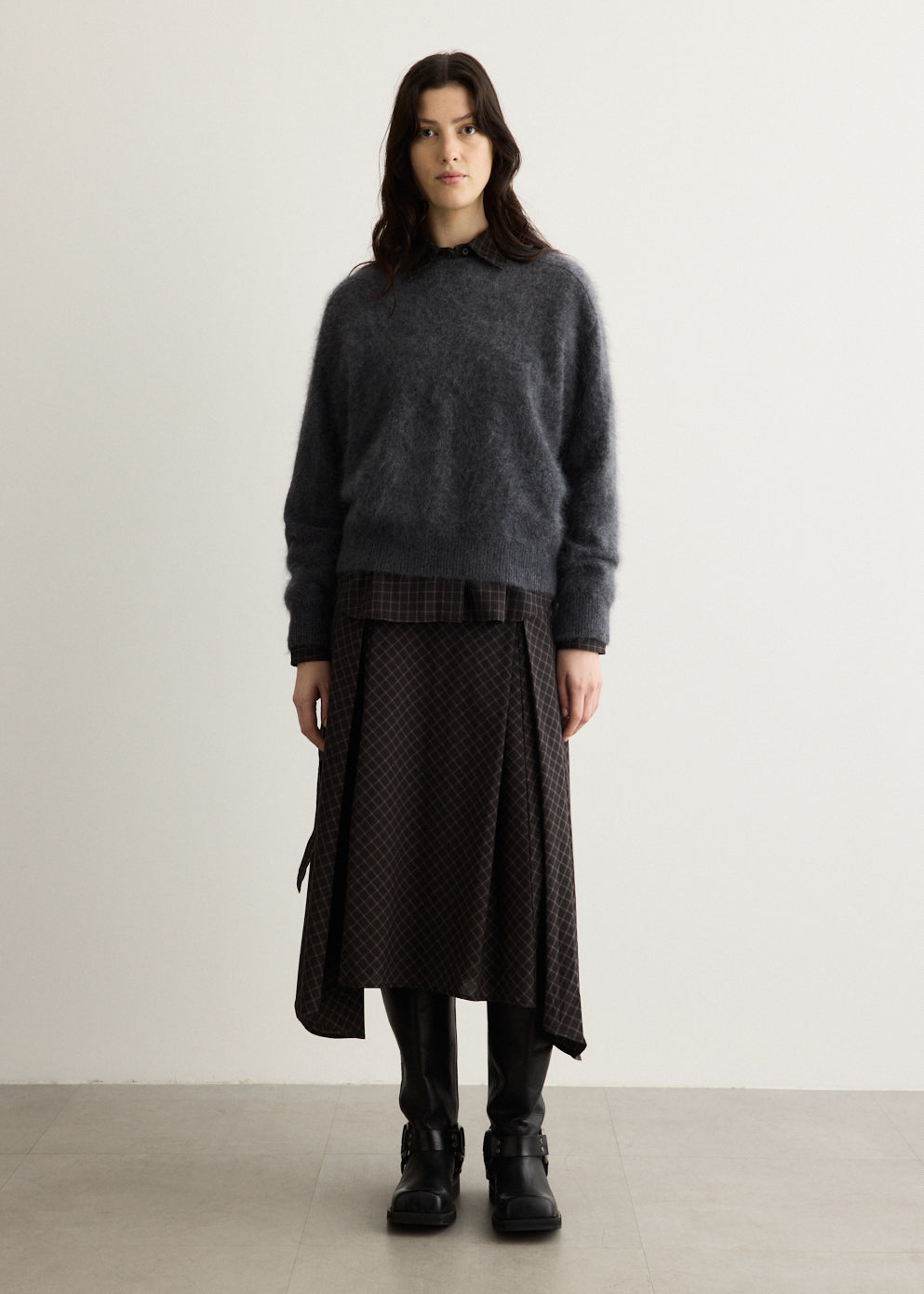 Saddler Brushed Wool Crew Knit