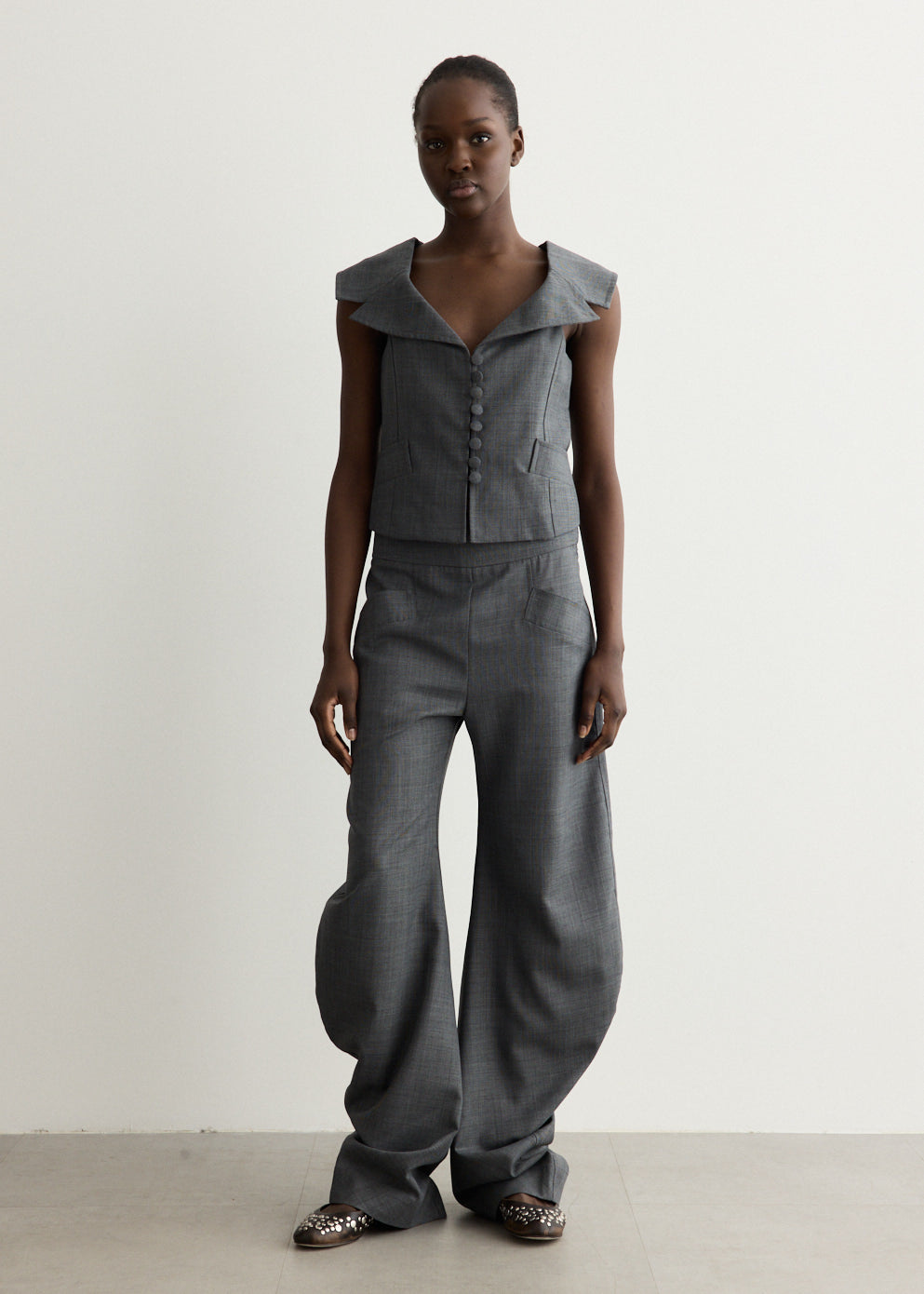 Wool Melange Suiting Vest