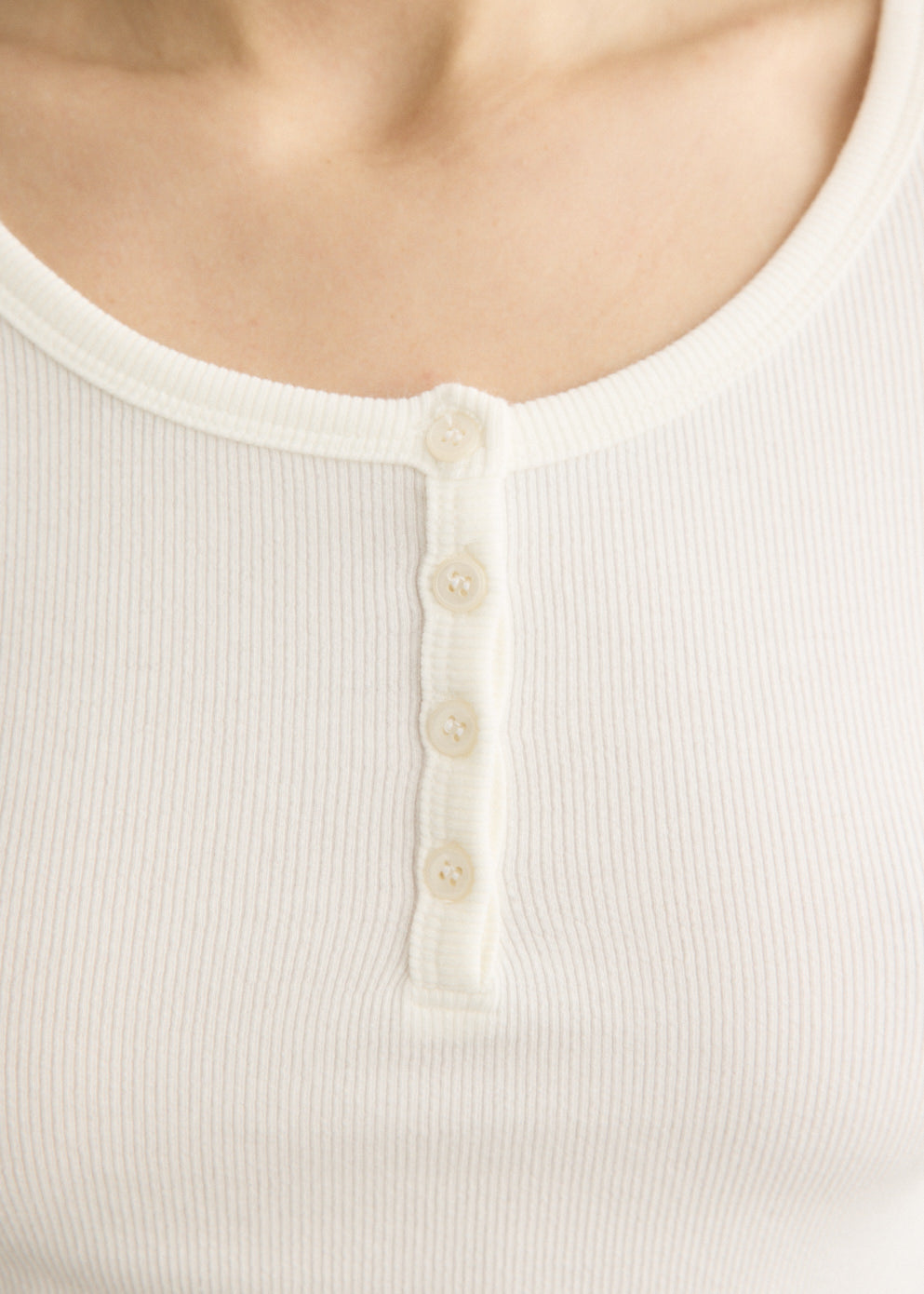 Henry-neck Long Sleeve T-Shirt