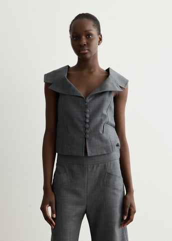 Wool Melange Suiting Vest