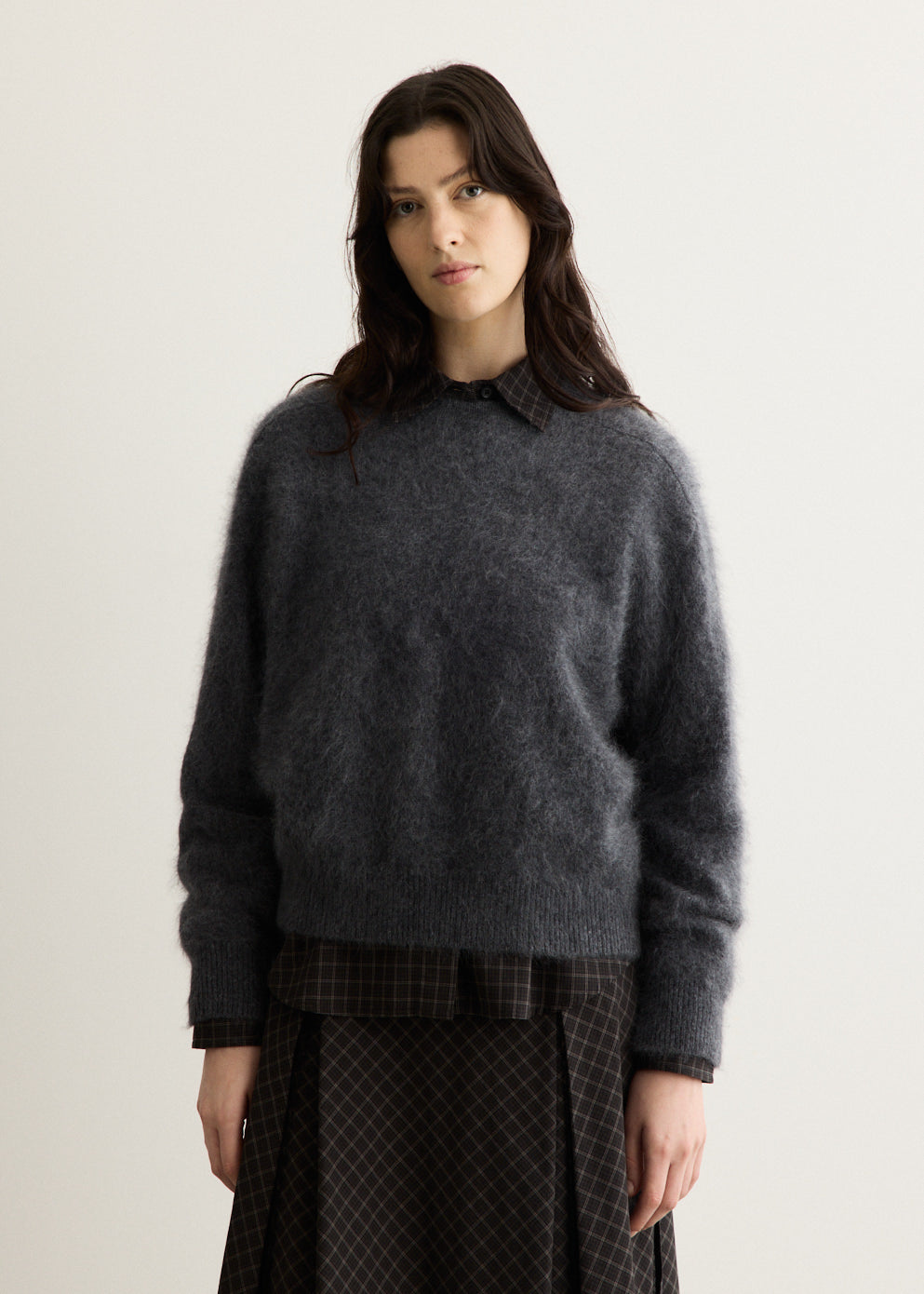 Saddler Brushed Wool Crew Knit