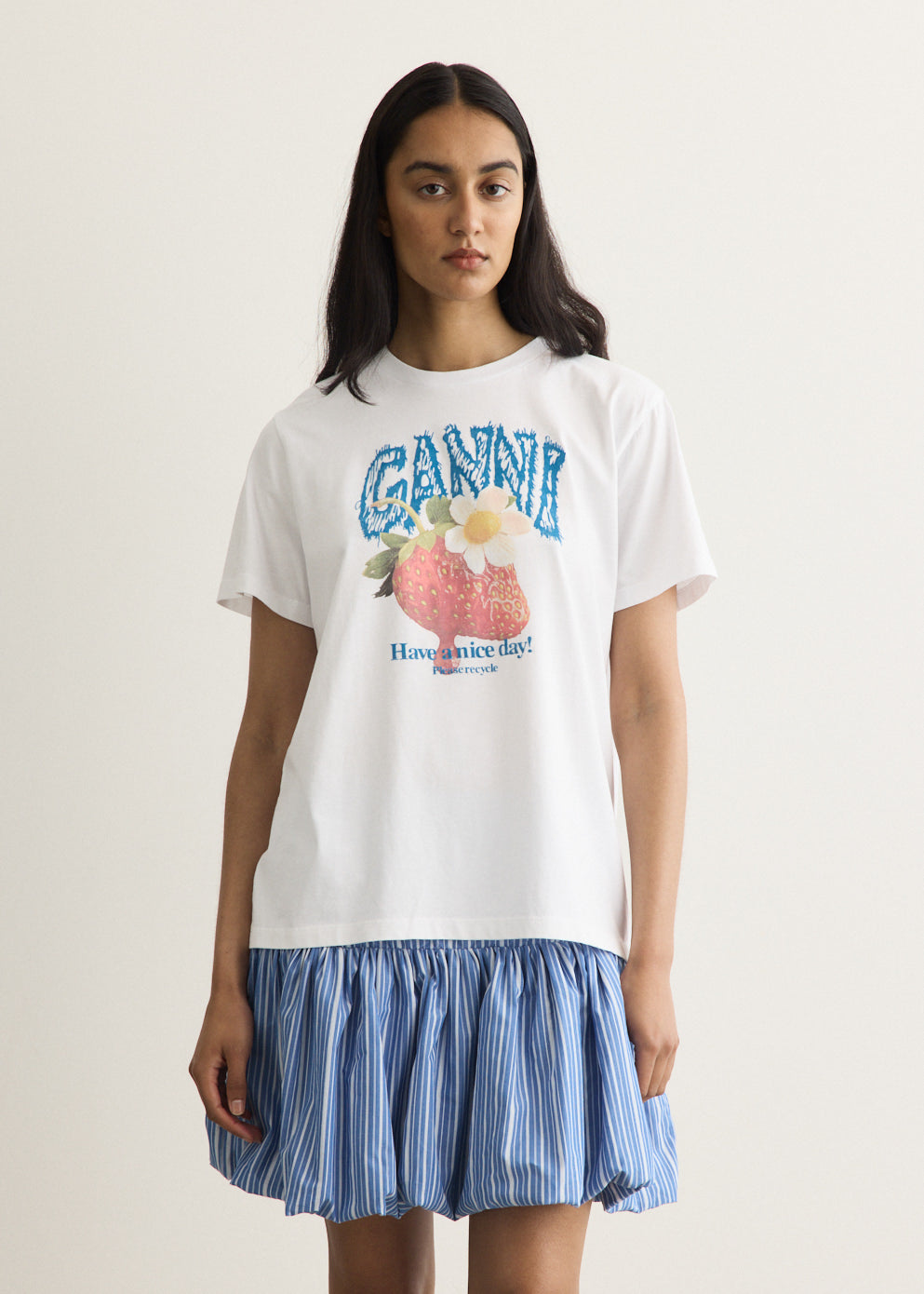 Basic Cotton Jersey Strawberry T-Shirt