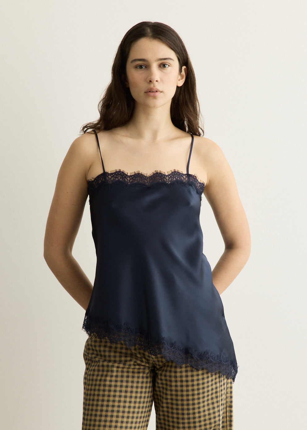 Tansy Satin And Lace Cami Top