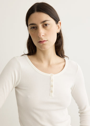 Henry-neck Long Sleeve T-Shirt