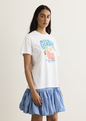 Basic Cotton Jersey Strawberry T-Shirt