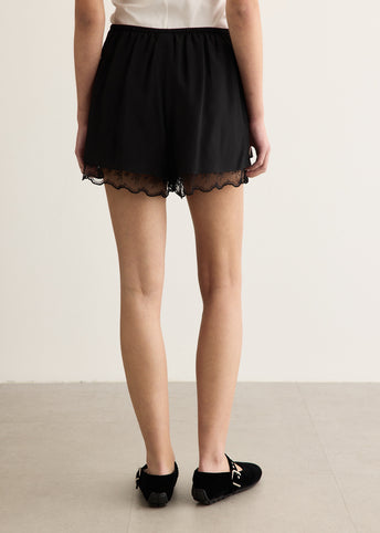 Lace Trim Negligee Shorts