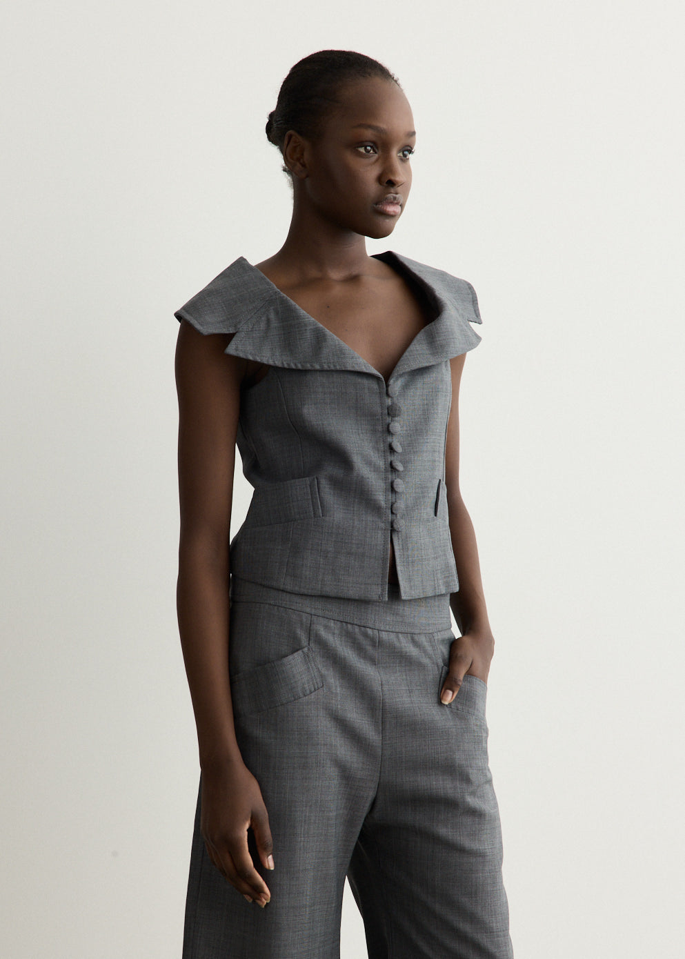 Wool Melange Suiting Vest