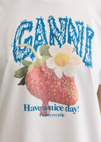 Basic Cotton Jersey Strawberry T-Shirt