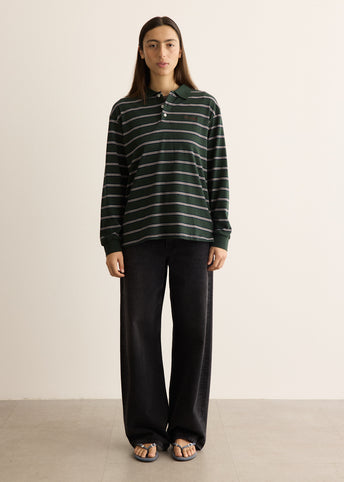 Unisex Multi Stripe Collared T-Shirt