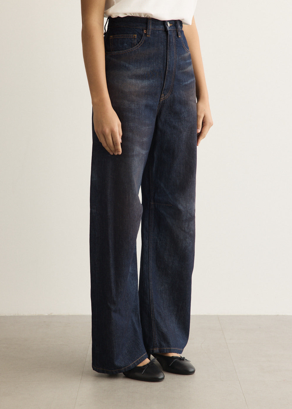 Wide-Leg Denim Jeans
