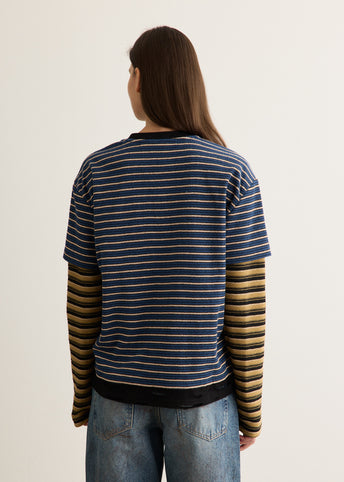 Unisex Stripe Layered Long-Sleeve T-Shirt