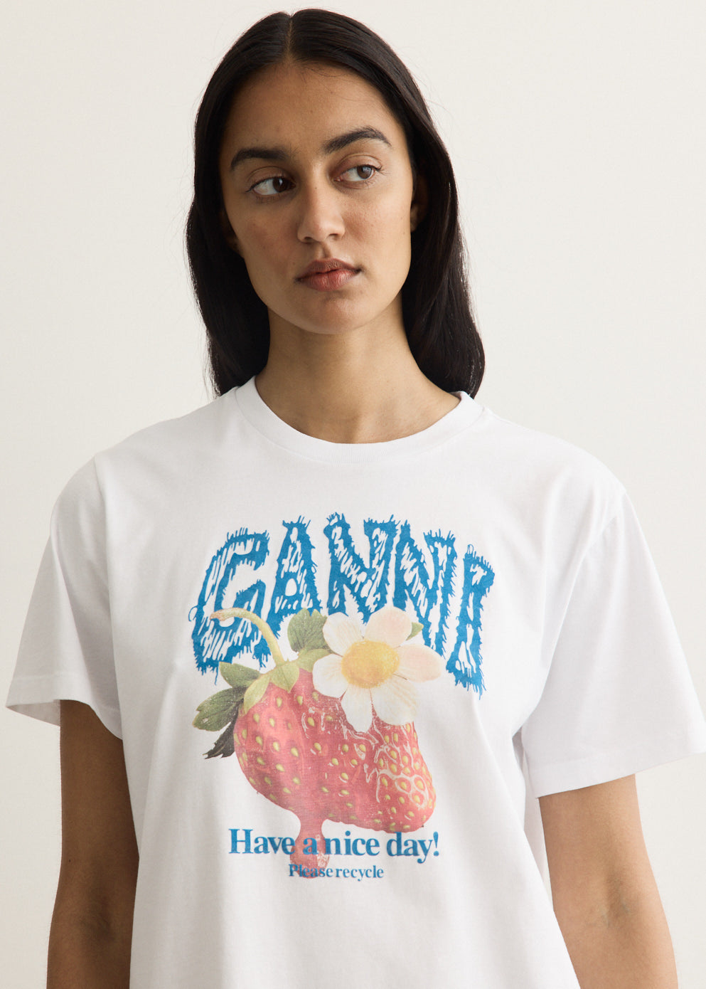 Basic Cotton Jersey Strawberry T-Shirt