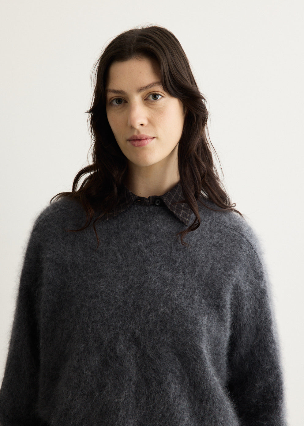 Saddler Brushed Wool Crew Knit