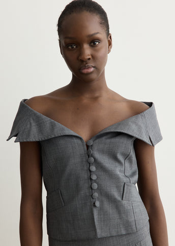 Wool Melange Suiting Vest