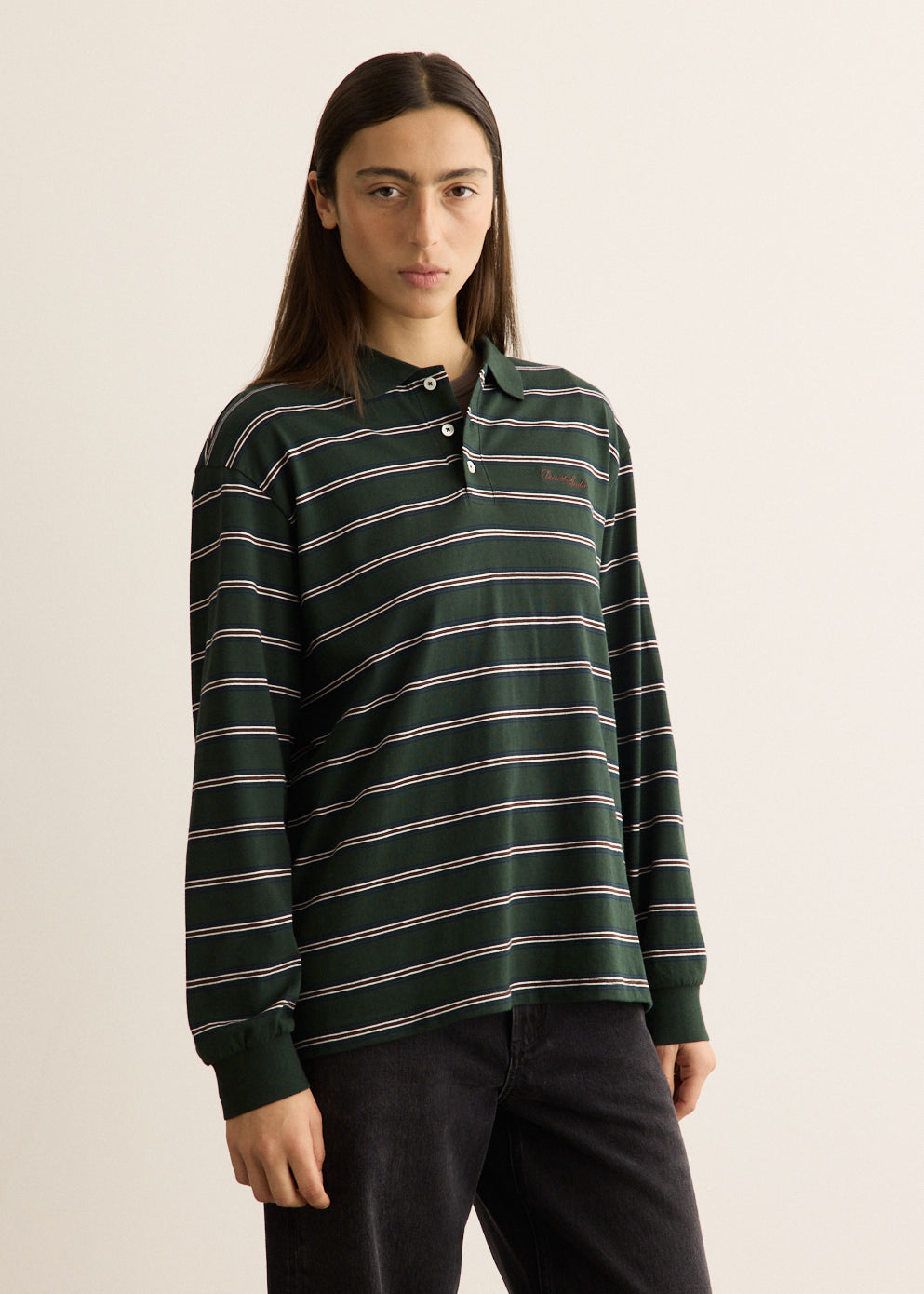 Unisex Multi Stripe Collared T-Shirt