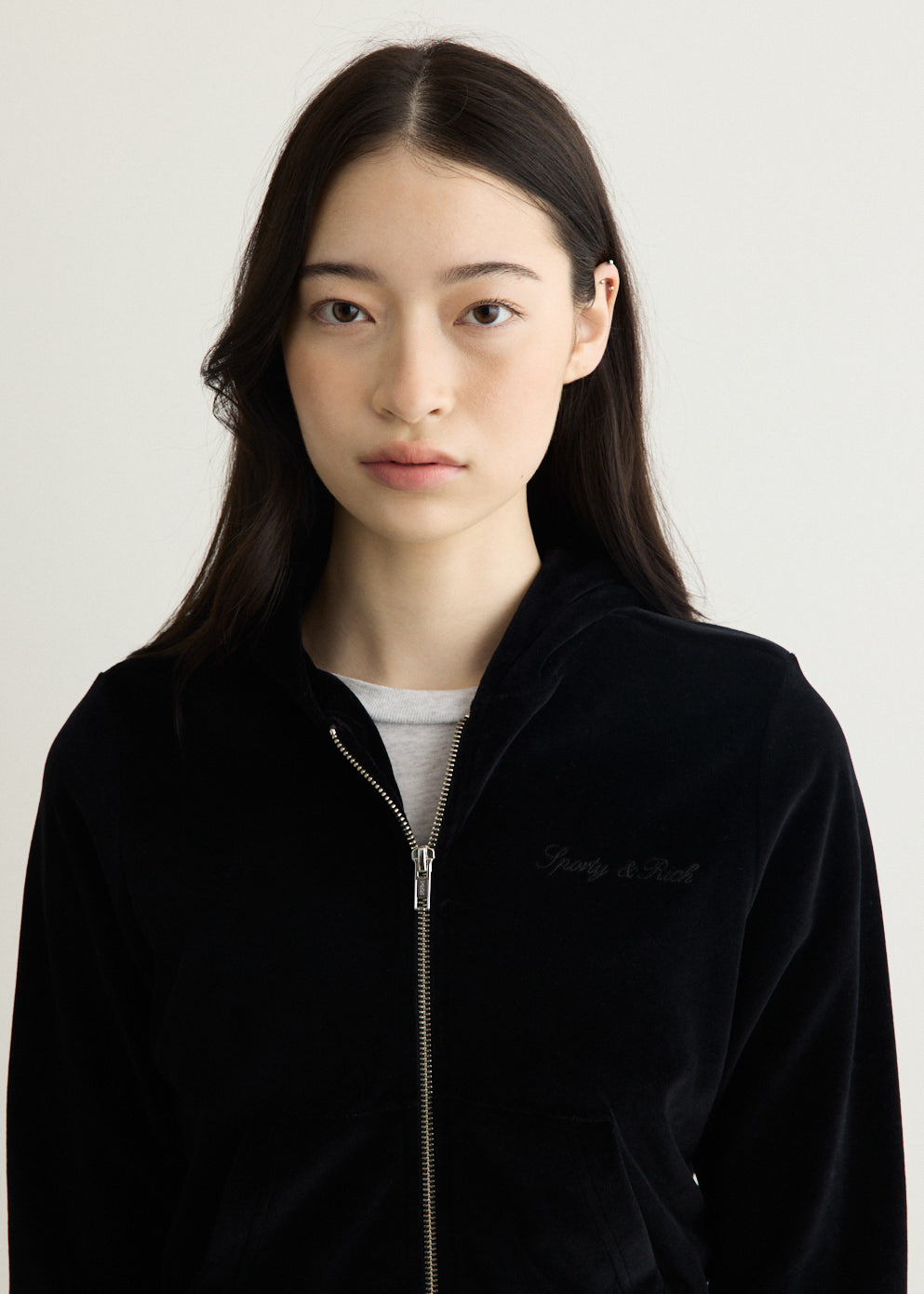 Signature Logo Krystal Zip Hoodie