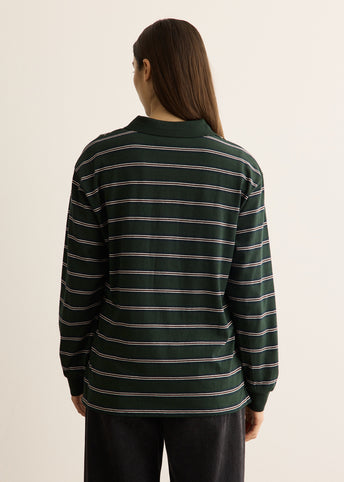Unisex Multi Stripe Collared T-Shirt