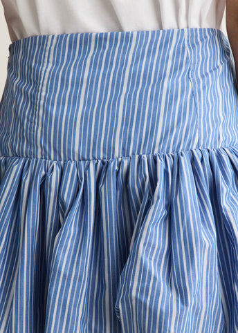 Stripe Cotton Mini Skirt