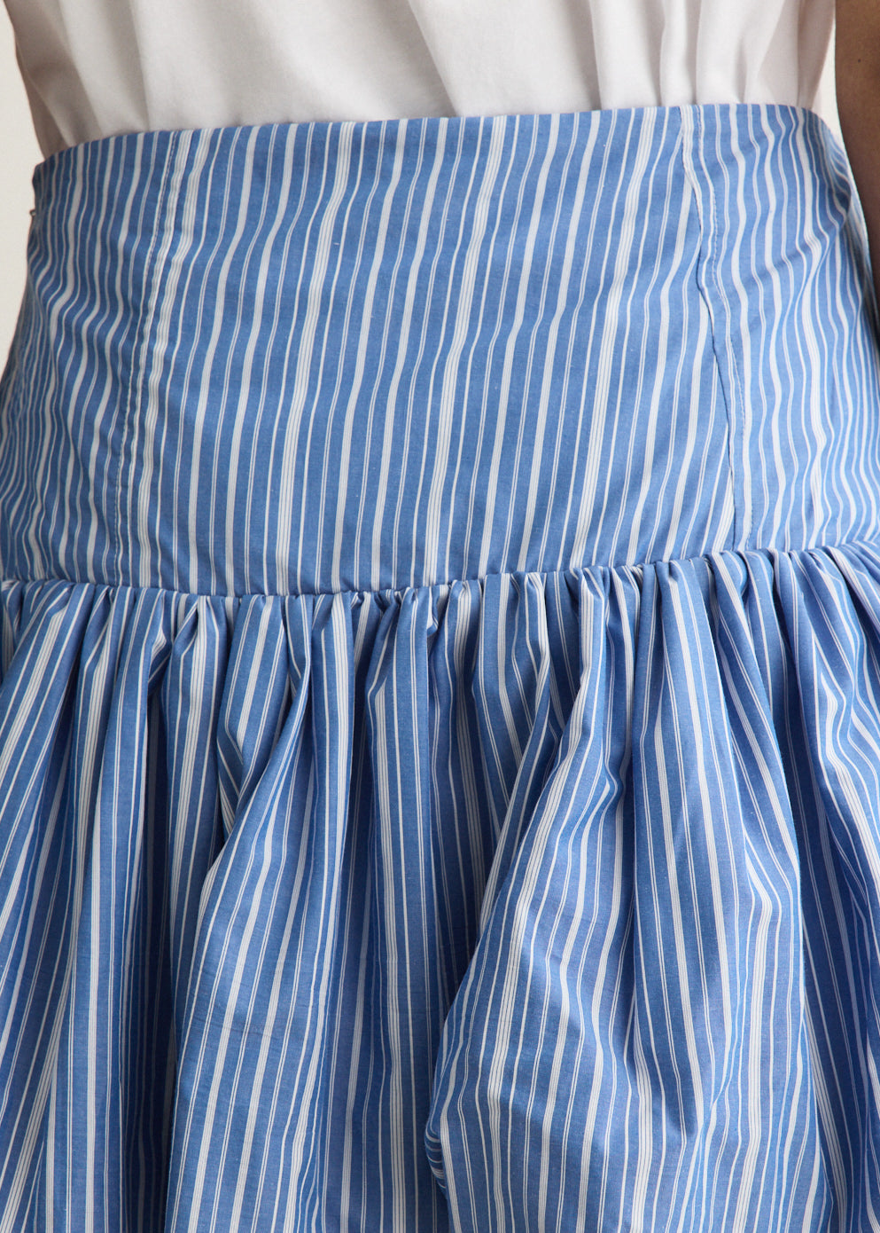 Stripe Cotton Mini Skirt