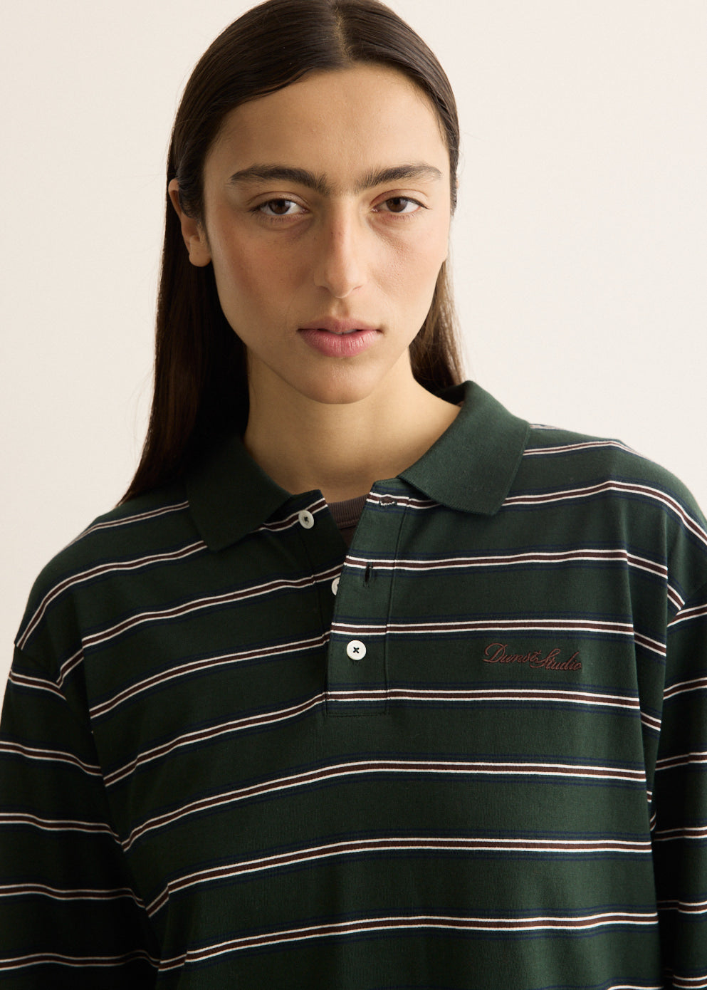 Unisex Multi Stripe Collared T-Shirt