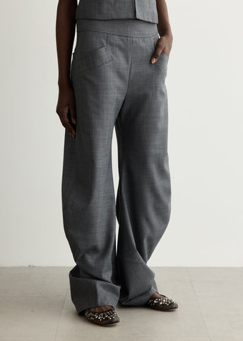 Wool Melange Suiting Pants