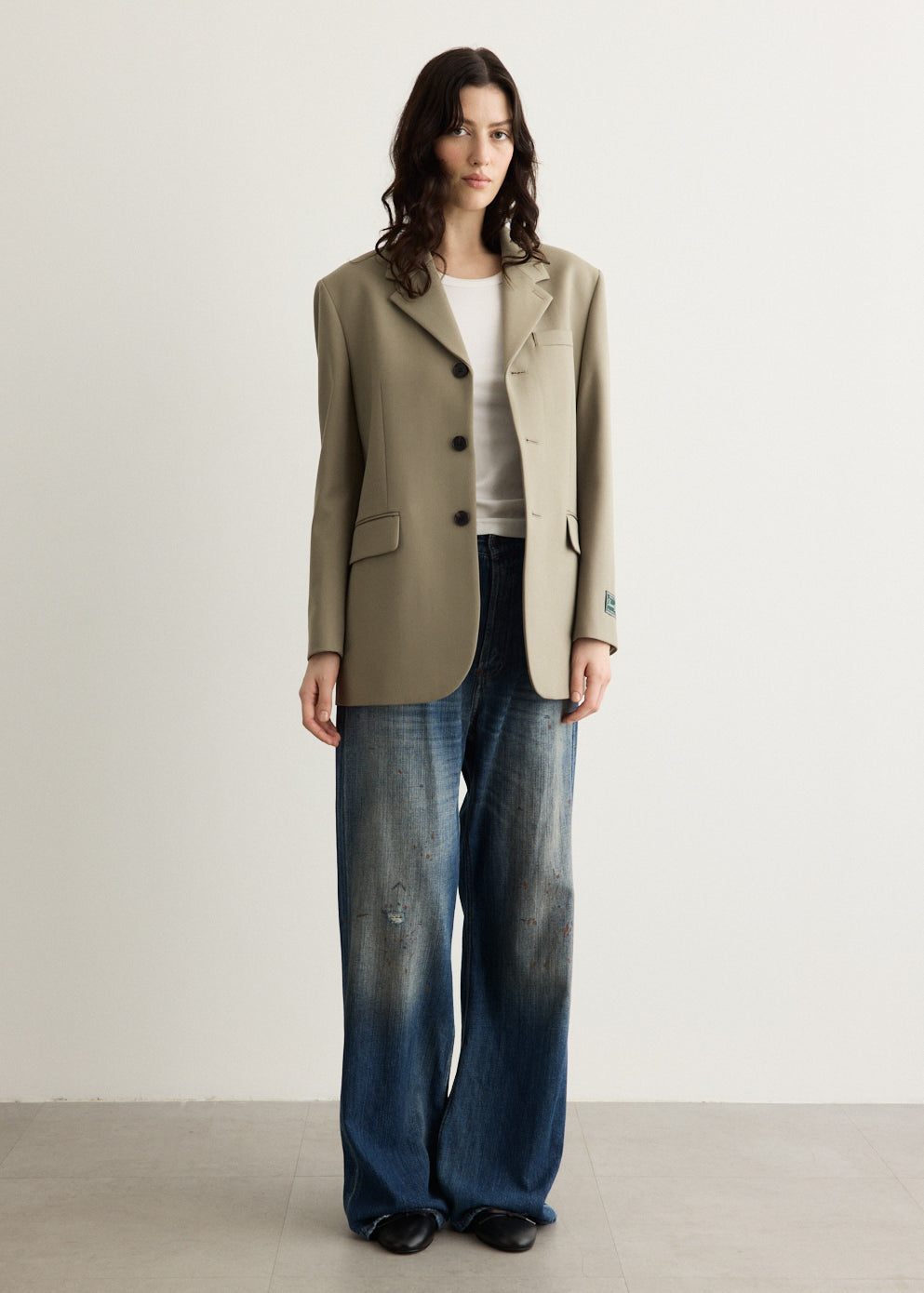 Unisex 3 Button Wool Blazer