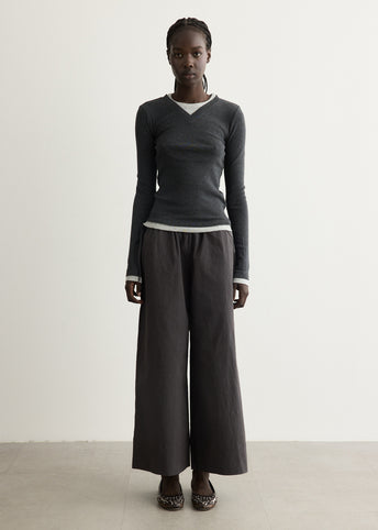 Technical Cotton Cropped Drawstring Pants