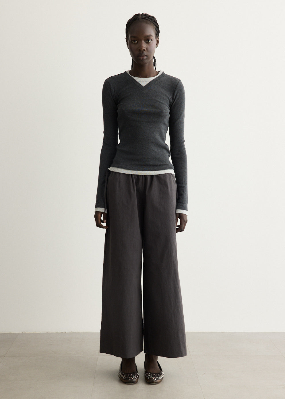 Technical Cotton Cropped Drawstring Pants