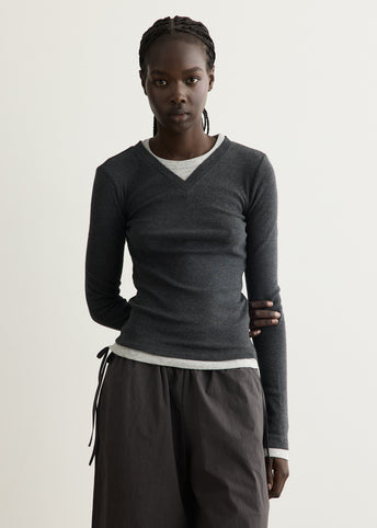 Organic Cotton V Neck Long Sleeve T-Shirt