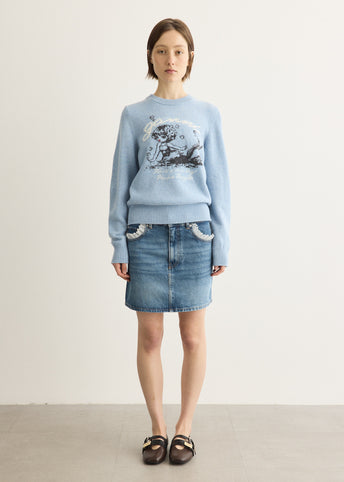 Graphic Wool Sweater With Mermaid