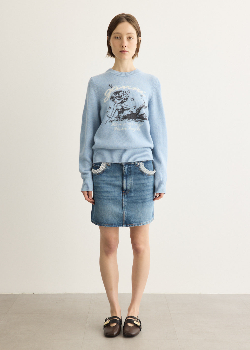 Graphic Wool Sweater With Mermaid