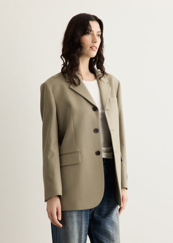 Unisex 3 Button Wool Blazer