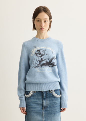 Graphic Wool Sweater With Mermaid