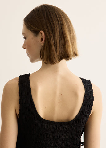 Cotton Poplin Smock Tie String Top