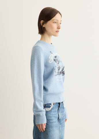Graphic Wool Sweater With Mermaid