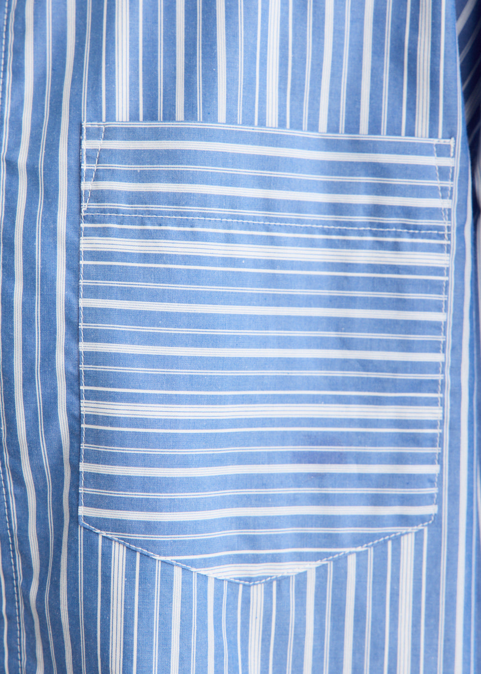 Oxford Stripe Pleated Sleeve Shirt