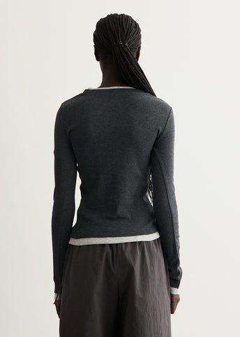 Organic Cotton V Neck Long Sleeve T-Shirt