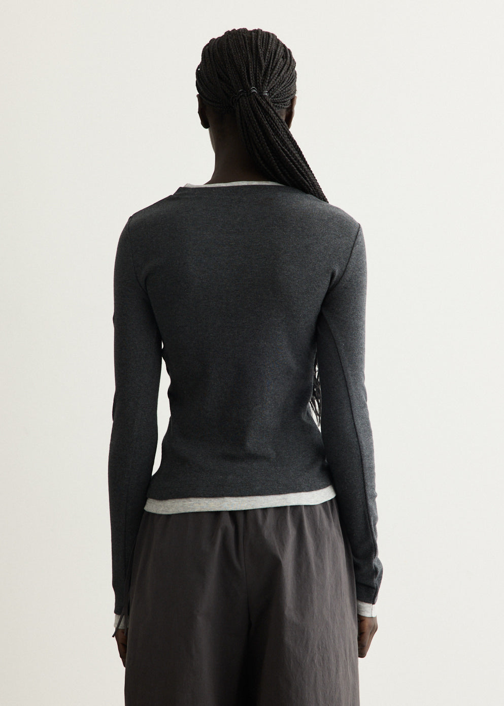 Organic Cotton V Neck Long Sleeve T-Shirt