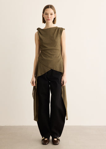 Marl Mesh Tie Knot Tank Top